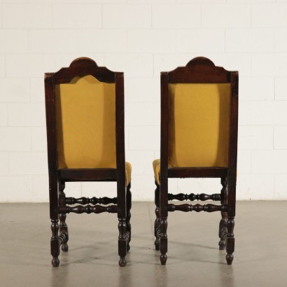 Pair of Coil Chairs Walnut Italy 18th Century