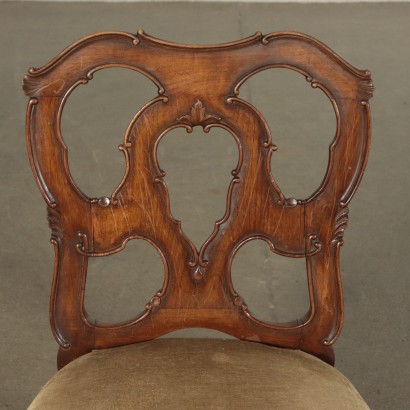 Group of Walnut Revival Chairs Italy 20th Century