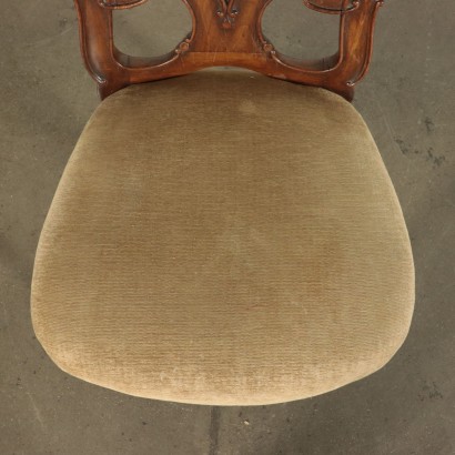 Group of Walnut Revival Chairs Italy 20th Century