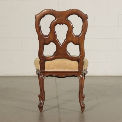 Group of Walnut Revival Chairs Italy 20th Century