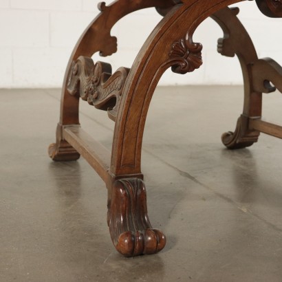 Savonarola Chair, Walnut and Leather, Italy 20th Century
