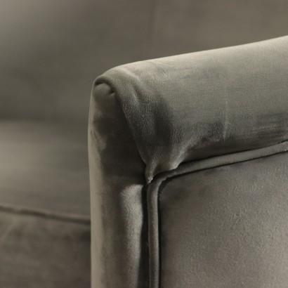 Couch Foam Brass Velvet 1950s-1960s Italian Prodution
