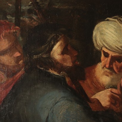 Joseph Sold by His Brothers Oil on Canvas Italy 18th Century