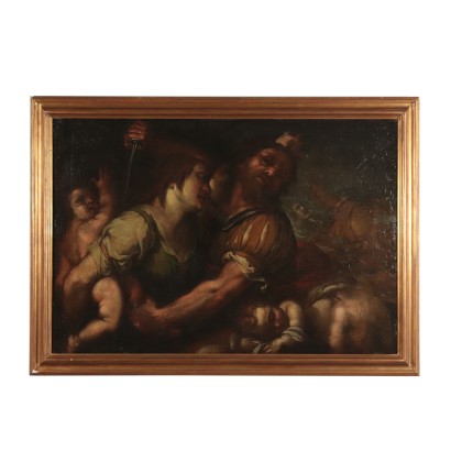 The massacre of Innocents Oil on Canvas Italian School 17th Century