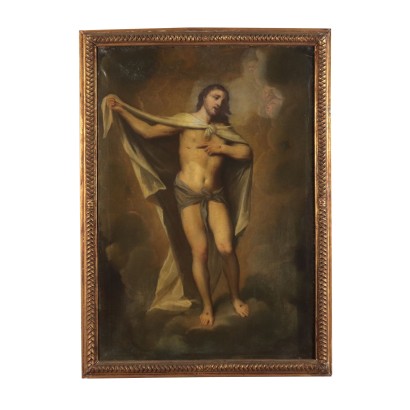 Risen Christ Oil on Canvas Italian School 17th Century