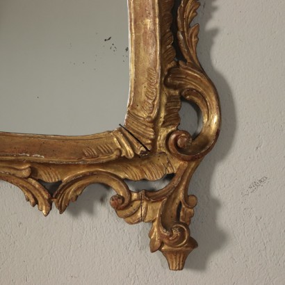 Miroir Richement Sculpté Bois doré Italie '800