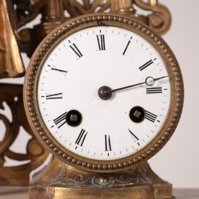 Table Clock Antimony and Marble France 19th Century