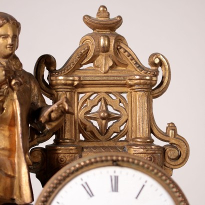Table Clock Antimony and Marble France 19th Century