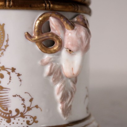 Boîte Porcelaine Capodimonte Bronze Italie Premier '900