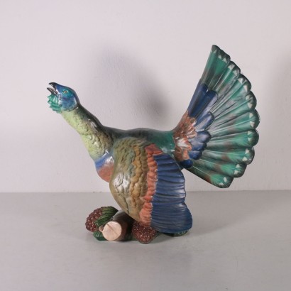 Wood Grouse Ceramic, Italy 1930s Lenci Felice Tosalli