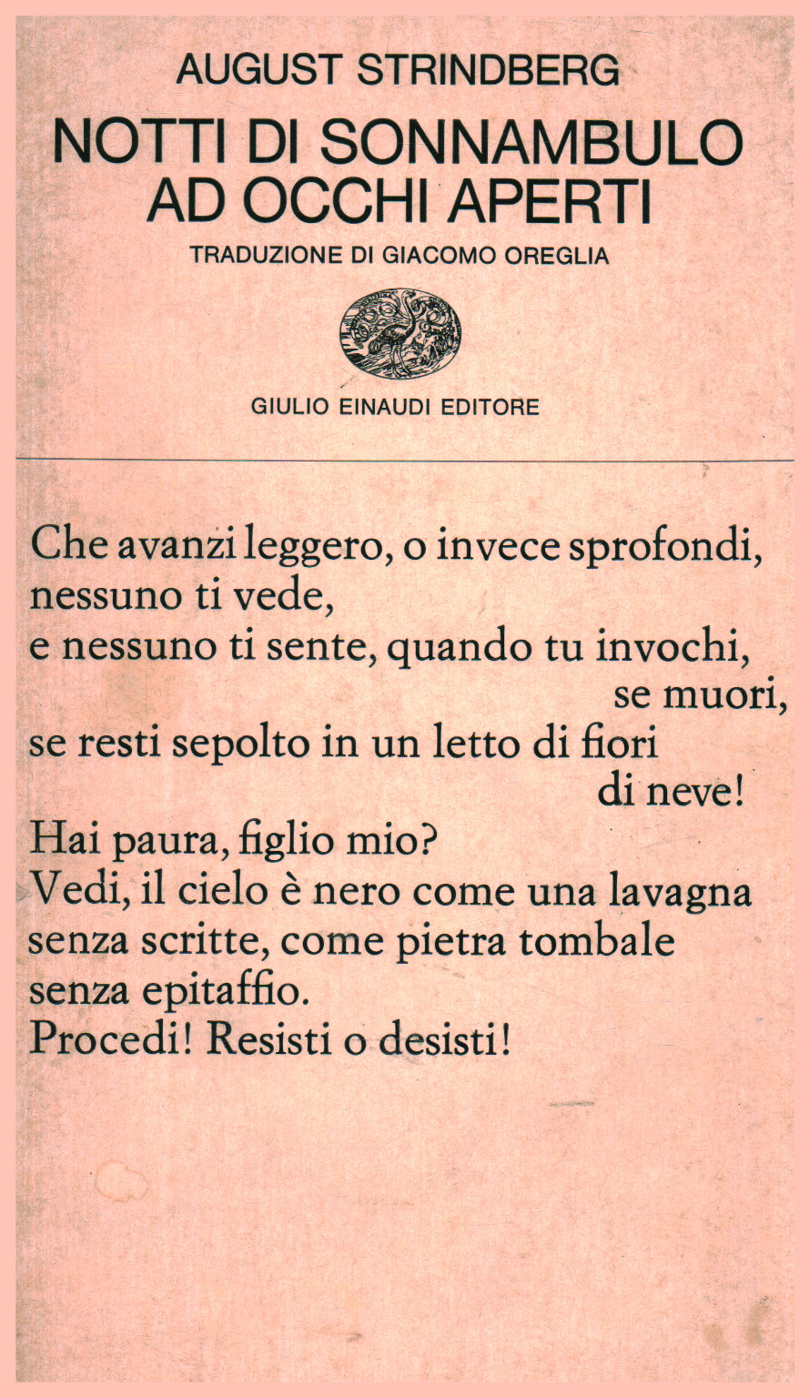 Notti di sonnambulo ad occhi aperti, August Strindberg