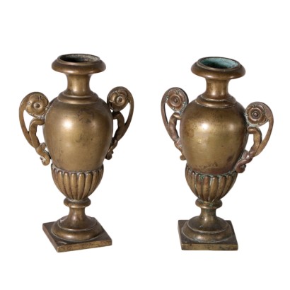 Paire de Vases Bronze Doré Italie XIXe Siècle