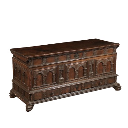 Spanish Chest Walnut Spain 17th Century