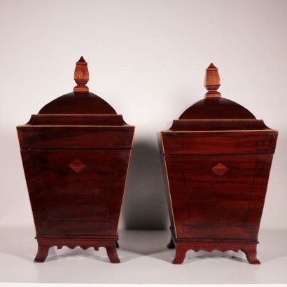 Pair of English Cutlery Tray, Mahogany, England 19th Century