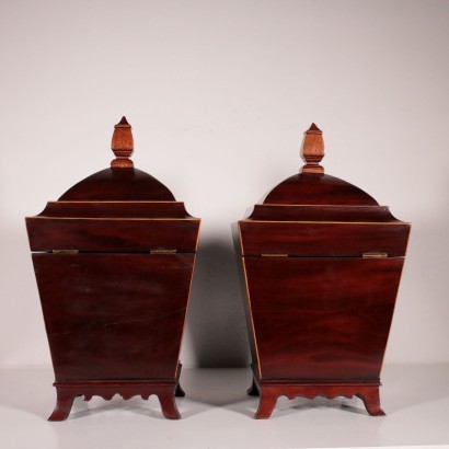 Pair of English Cutlery Tray, Mahogany, England 19th Century