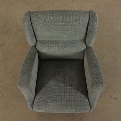 Armchair Foam Metal Brass and Fabric 1960s Italian Prodution