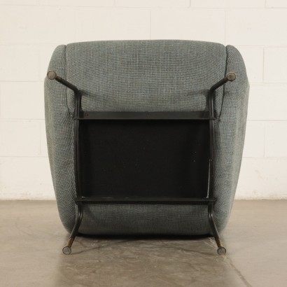 Armchair Foam Metal Brass and Fabric 1960s Italian Prodution