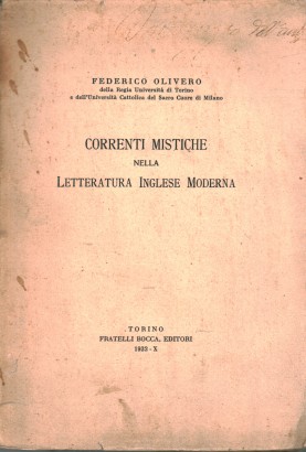 Correnti mistiche nella letteratura inglese moderna