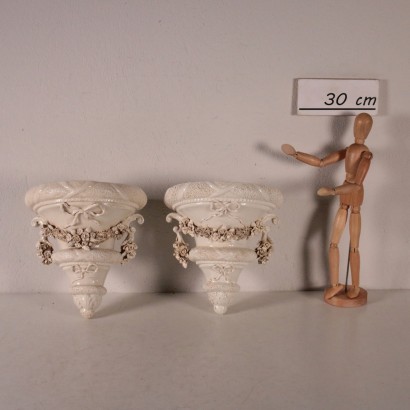 Pair of Shelfs Ceramic Nove, Italy 19th-20th Century