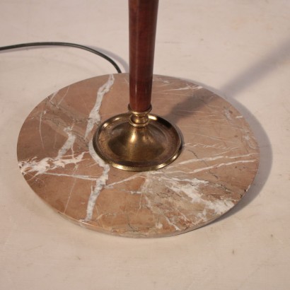 Lamp Wood Marble Brass and Fabric Italy 1950s Italian Prodution