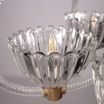 Lamp Glass and Brass Italy 1940s-1950s Italian Prodution
