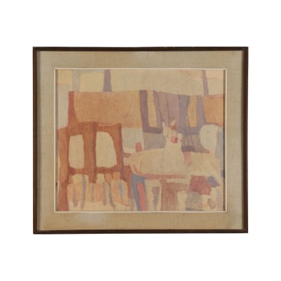 Abstract Composition Oil on Canvas 20th Century