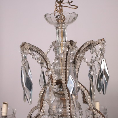 12 Arm Chandelier Iron and Glass Italy 19th-20th Century