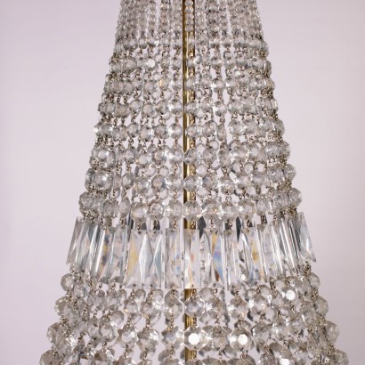 Hot-Air Baloon Chandelier Brass and Crystal Italy 20th Century