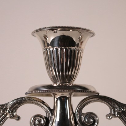 Matching Silver Candlesticks Dabbena Silveware, Milan 20th Century