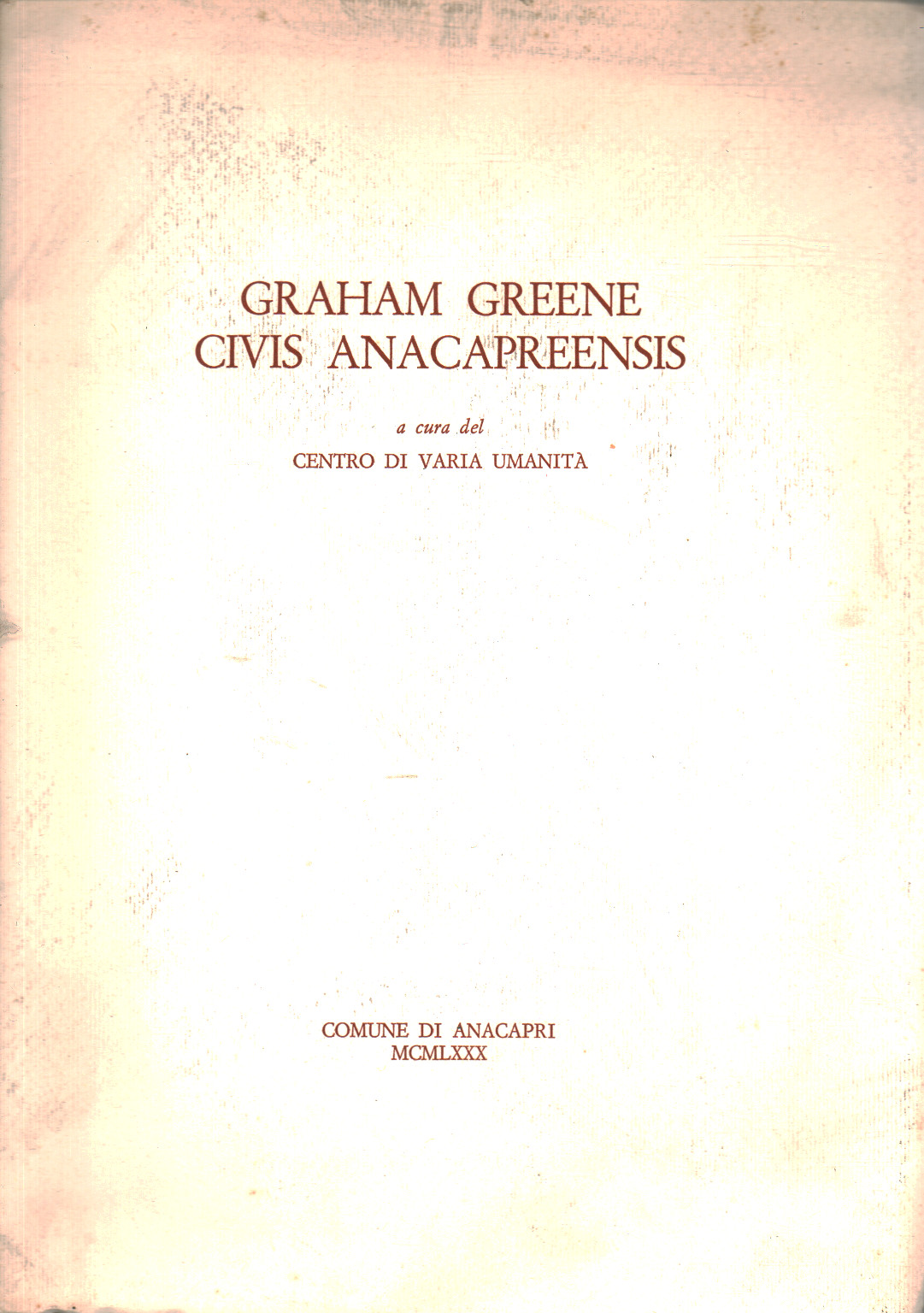 Graham Greene Civis Anacapreensis, AA.VV