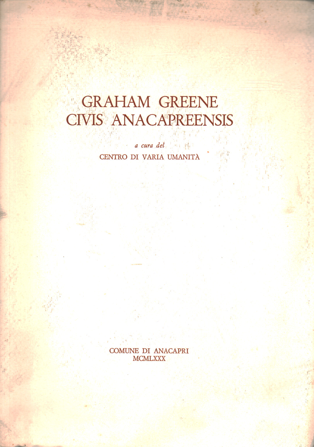 Graham Greene Civis Anacapreensis, AA.VV