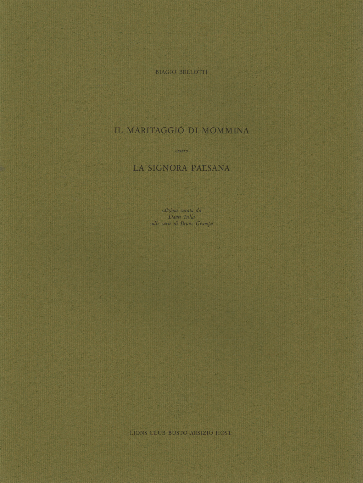 L'historique météo moyennes en italie de mommina, ou la dame du village, Biagio Belotti