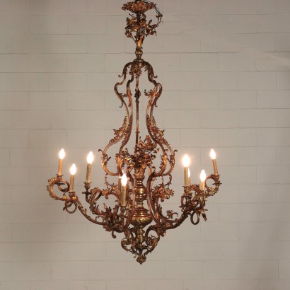 Chandelier Bronze Italy Late 19th Century