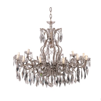 12 Arm Chandelier Iron and Glass Italy 19th-20th Century