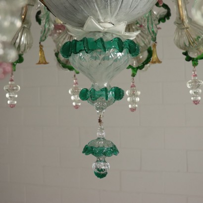 Chandelier Metal and Glass Murano, Italy 20th Century