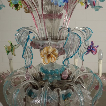 Chandelier Metal and Glass Murano, Italy 20th Century