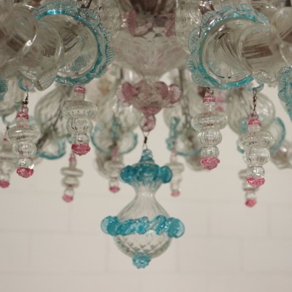 Chandelier Metal and Glass Murano, Italy 20th Century