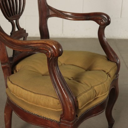 Pair of Armchairs Walnut Italy 19th Century