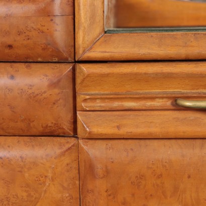 Dresser, Brurl and Marple Veneer, Back-Treated Glass, Italy 1950s