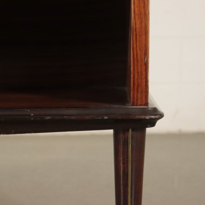 Bedside Tables, Rosewood Veneer, Brass, Glass Italy 1950s-1960s