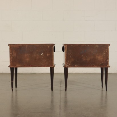 Bedside Tables, Rosewood Veneer, Brass, Glass Italy 1950s-1960s