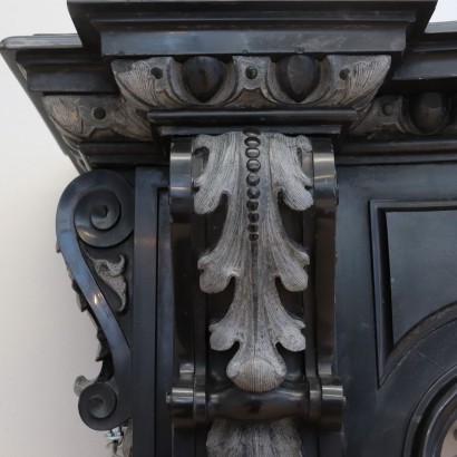 Fireplace Carve in Black Marble of Belgium Netherlands 19th Century