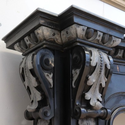 Fireplace Carve in Black Marble of Belgium Netherlands 19th Century