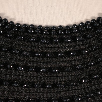 Robe Maille Noire avec Perles Années 60