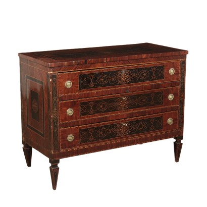 Chest of Drawers Marple, Ebony and Rosewood Slab Italy 19th Century