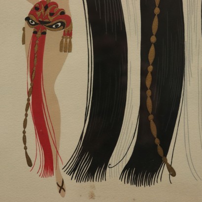 Erté Romain de Tirtoff Gouaches sur Papier 1953