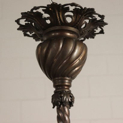 Liberty Chandelier Bronze and Glass Italy 20th Century