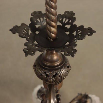 Liberty Chandelier Bronze and Glass Italy 20th Century