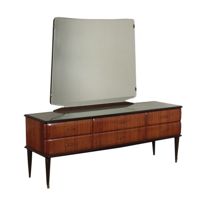 Dresser Rosewood Veneer, Glass and Brass Italy 1950s-1960s