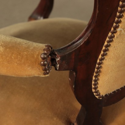 Pair of Luigi Filippo Armchairs Mahogany Italy 19th Century